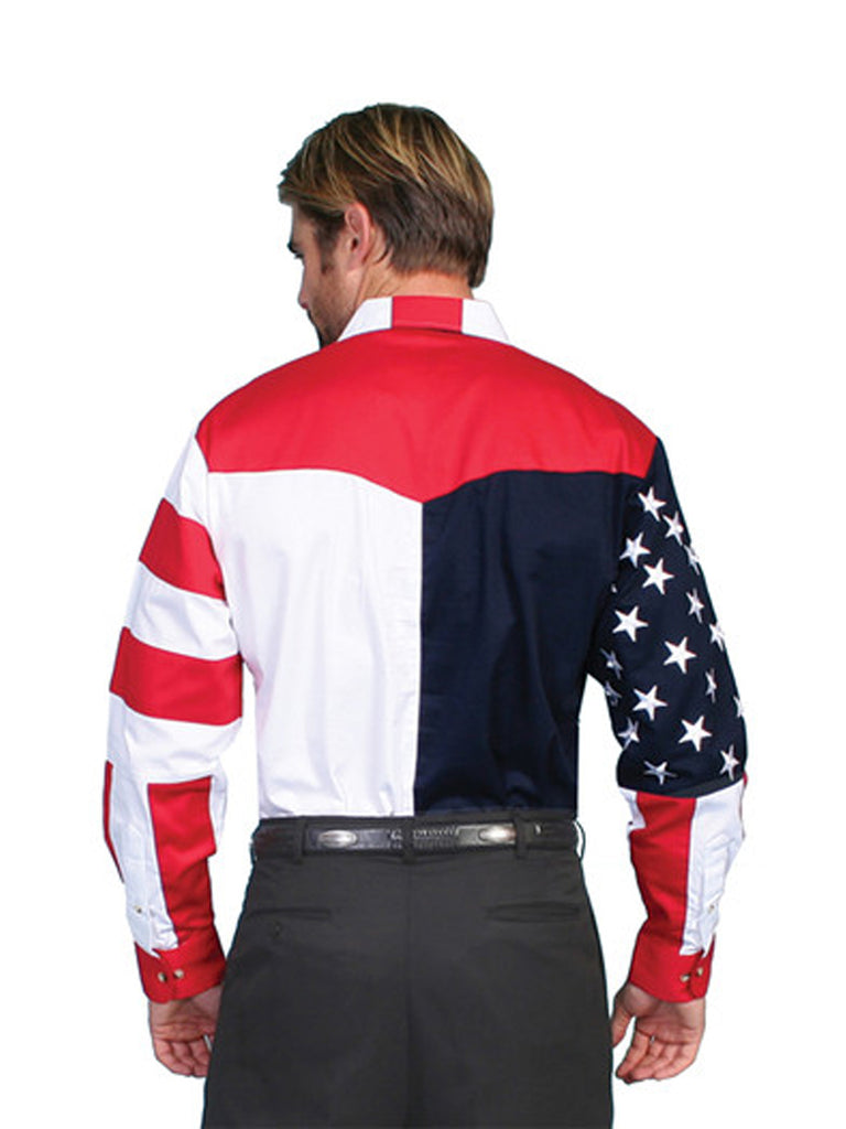 Scully RW029 Mens RangeWear Red American Flag Western Shirt – J.C ...