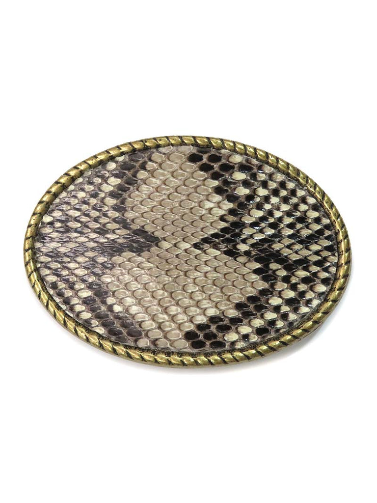 USA Snake Skin Solid Brass Belt Buckle 