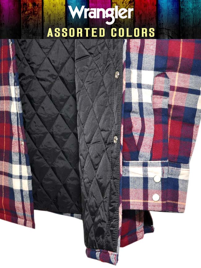 Assorted Wrangler Authentics Mens Long Sleeve Quilted Lining Flannel S