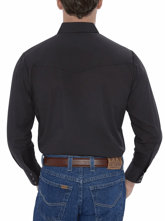 Ely Cattleman 15201905-89 Long Sleeve Solid Western Shirt Black – J.C ...