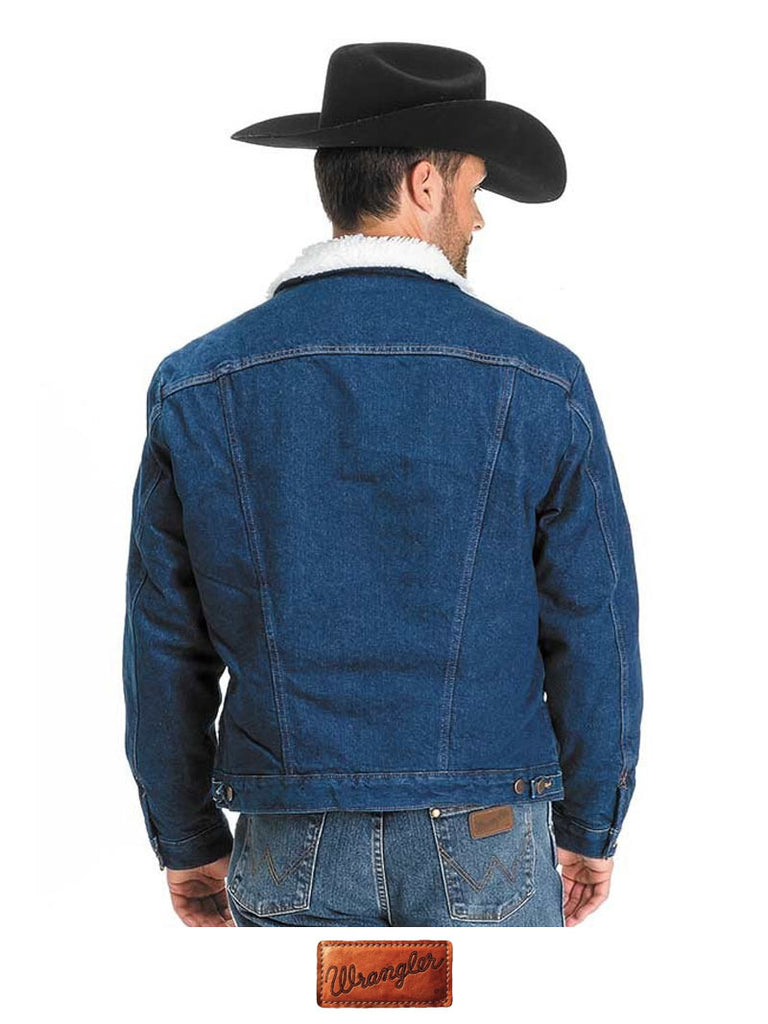 wrangler western sherpa lined denim jacket