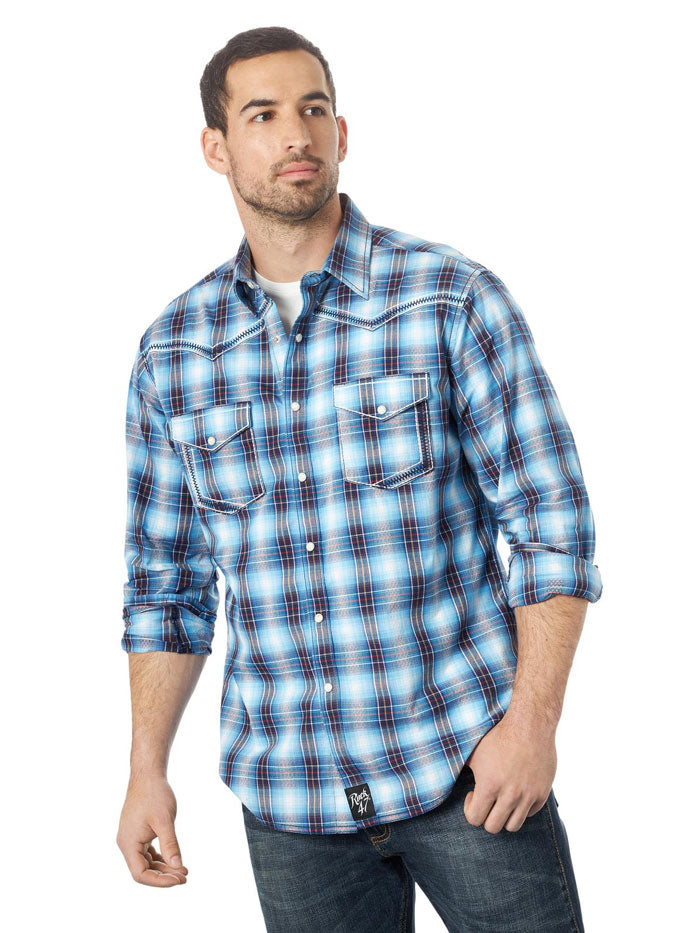 Wrangler 10MRC429B Mens Rock 47 Snap Plaid Long Sleeve Western Shirt B –  . Western® Wear