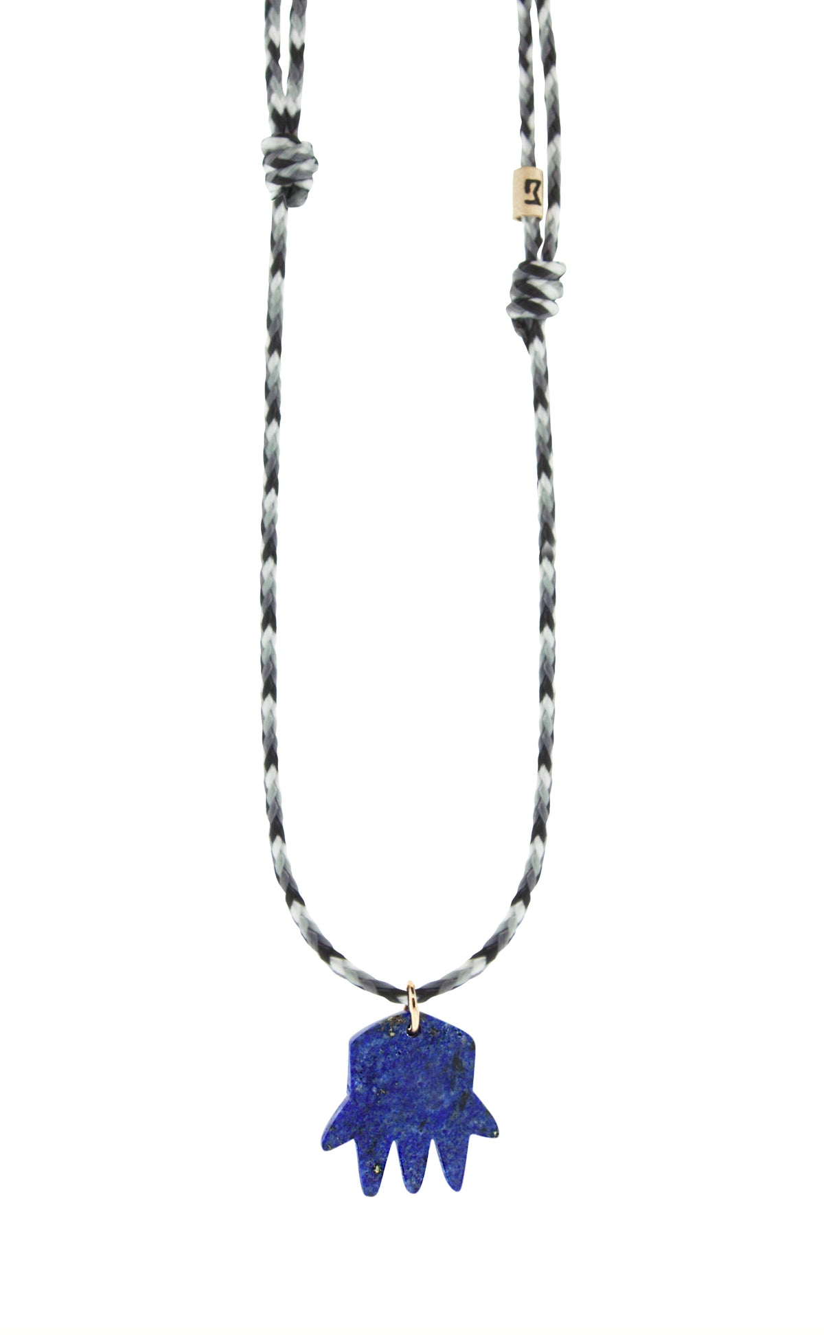 Medium Lapis Gemstone Hand Pendant on Adjustable Cord Necklace | luismorais