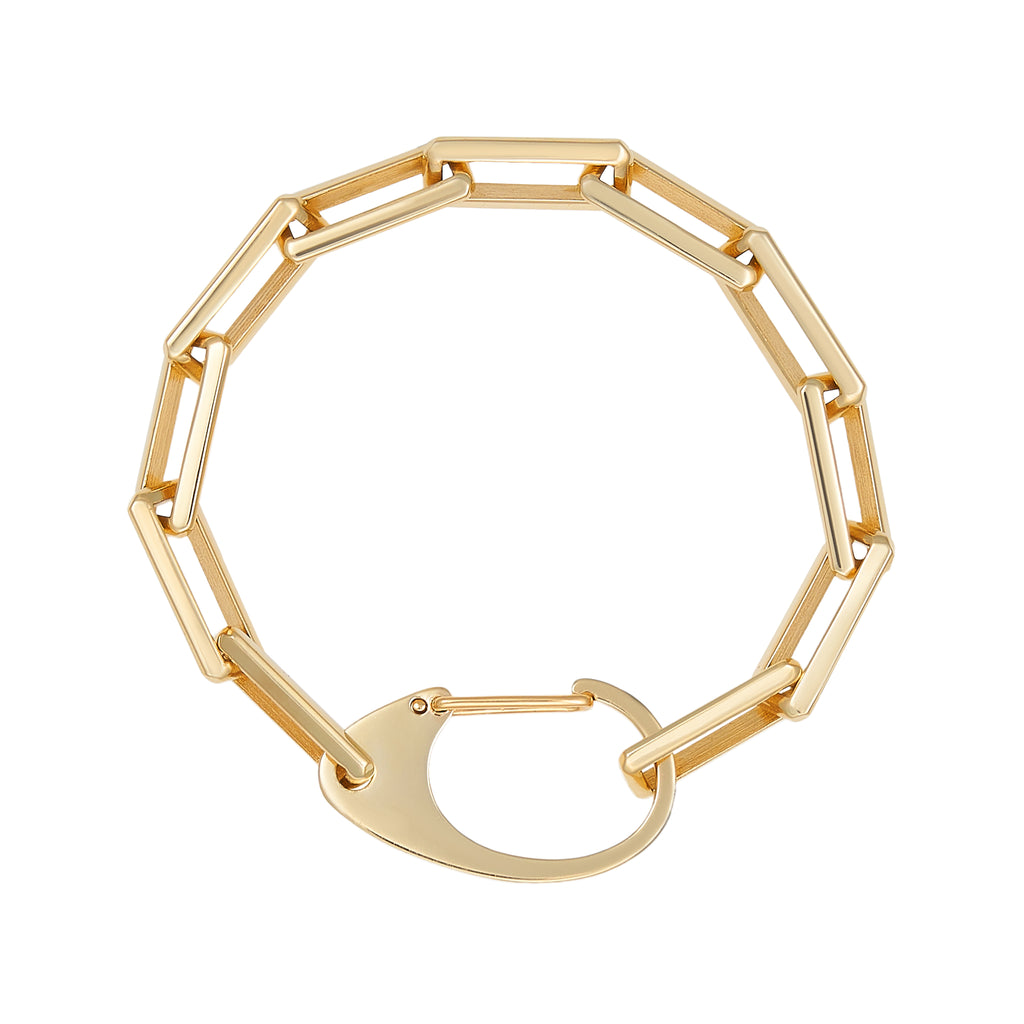 Gold Link Bracelet With Large Clasp | Luis Morais