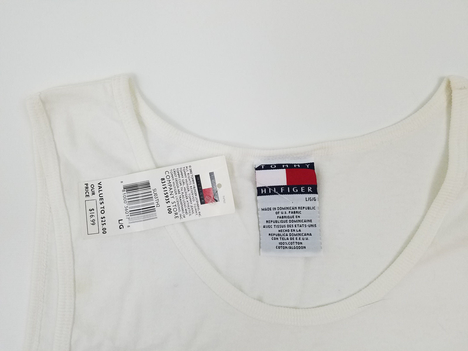 tommy hilfiger white tank top