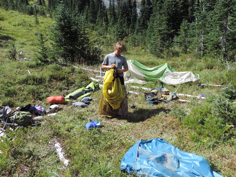 Cleaning up the backcountry camp site