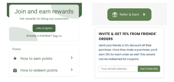 Loyalty and Refer & Earn programs