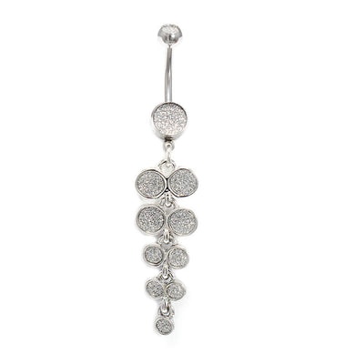 Belly Button Ring 14G Dangle Sand Finish Navel Ring Piercing Jewelry