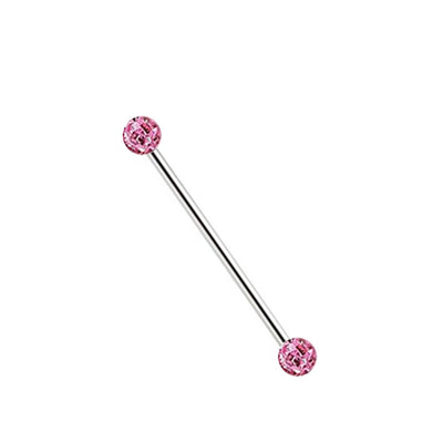 Industrial Barbell 14GA with Epoxy Coated Ferido Balls (Sold Individually)