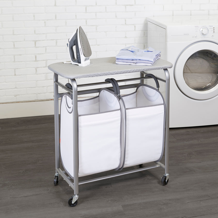 Easy Access Double Laundry Sorter with Folding Table – neatfreak