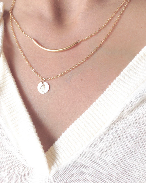 Curved Bar and Butterfly Wing Necklaces | IB Jewelry