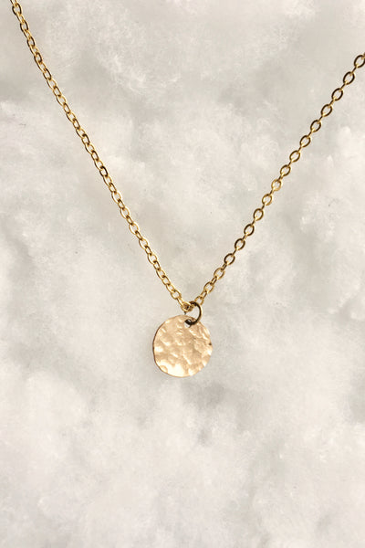 Simplistic Necklace You'll Want To Wear | Hammered Disc Necklace | IB Jewelry