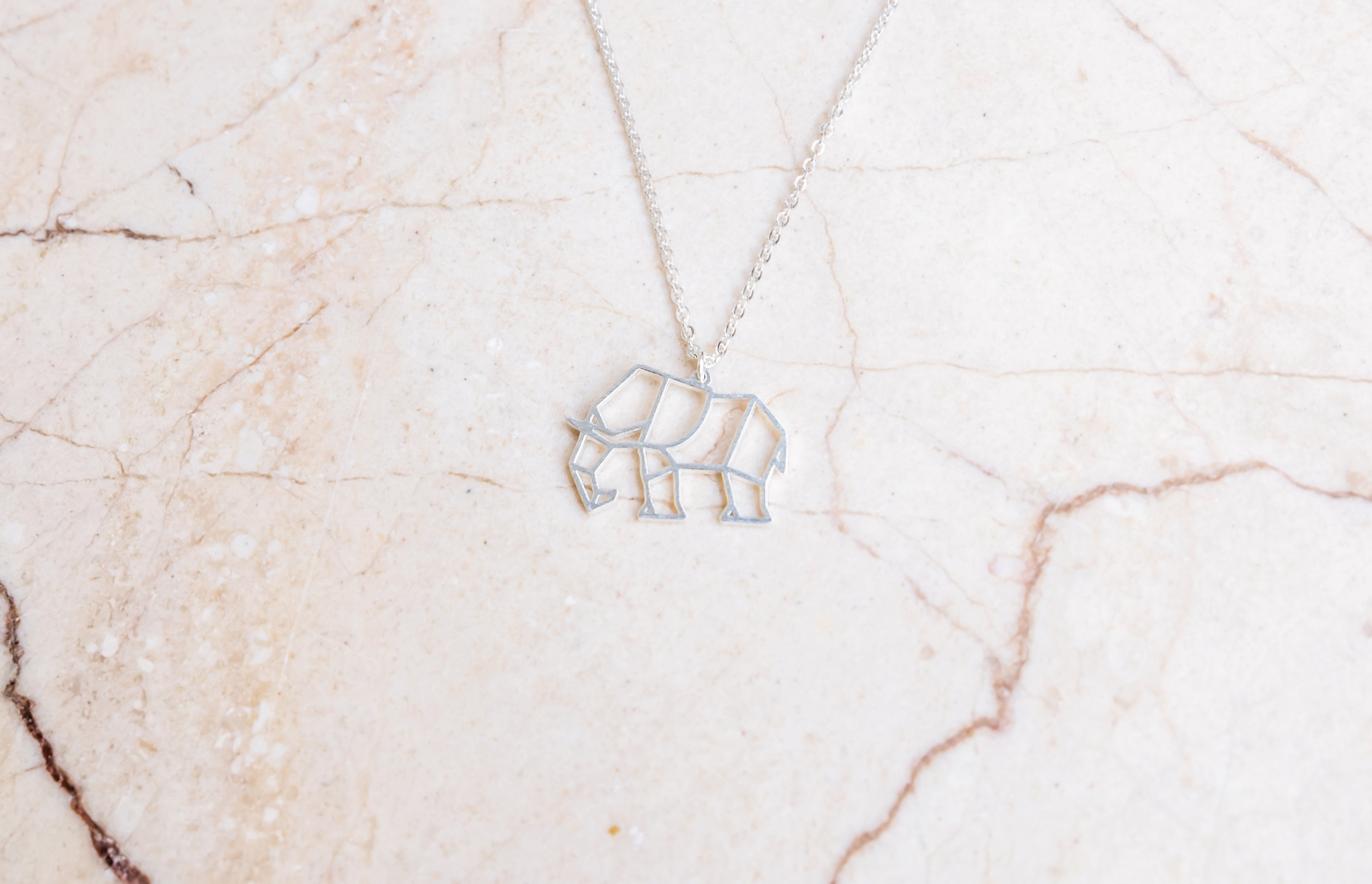 origami elephant necklace