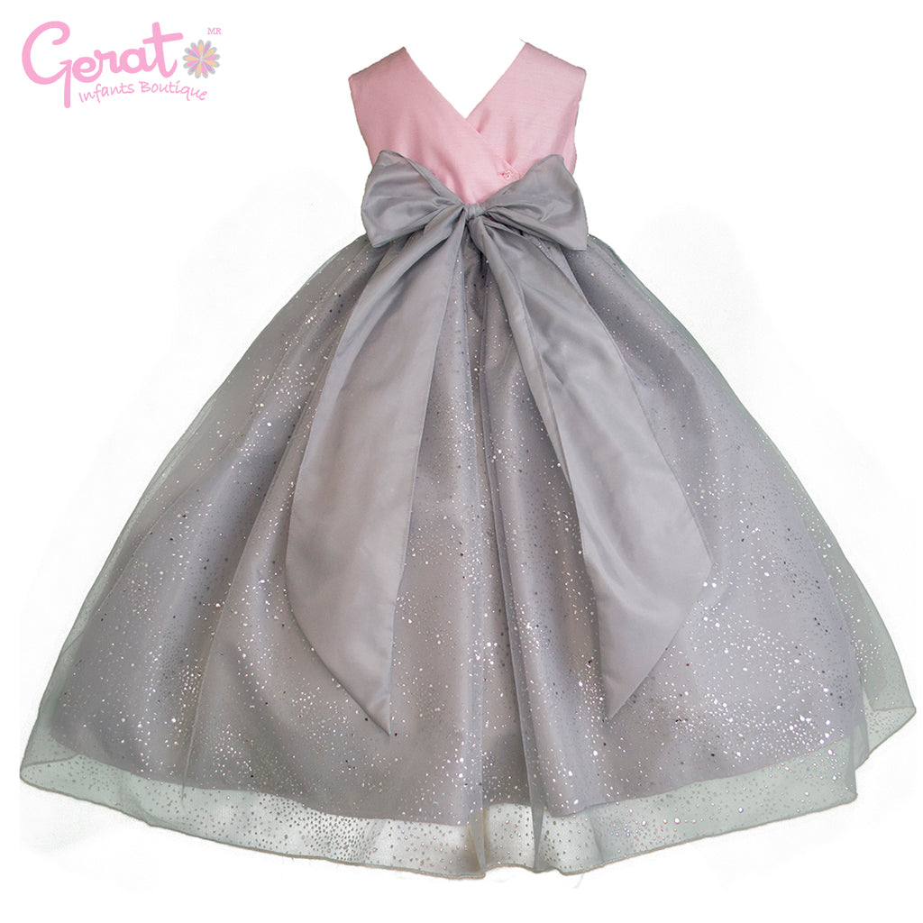Vestido de fiesta para niña Gerat color gris rosa – Gerat Infants Boutique