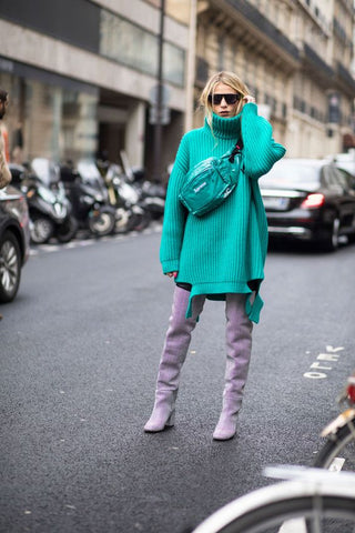 light green pale sweater puffy