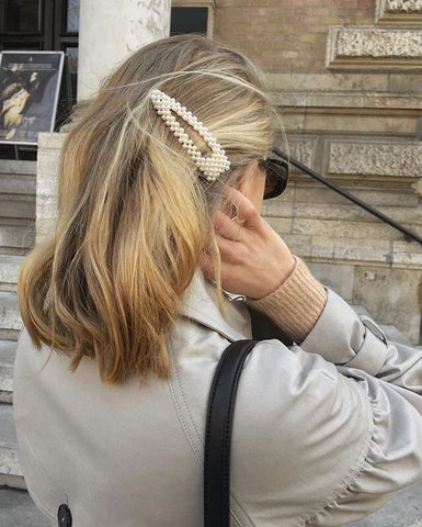 barrette à clip avec perles