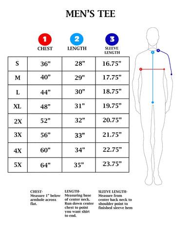 MEN'S SIZE CHARTS – Lucky13apparel