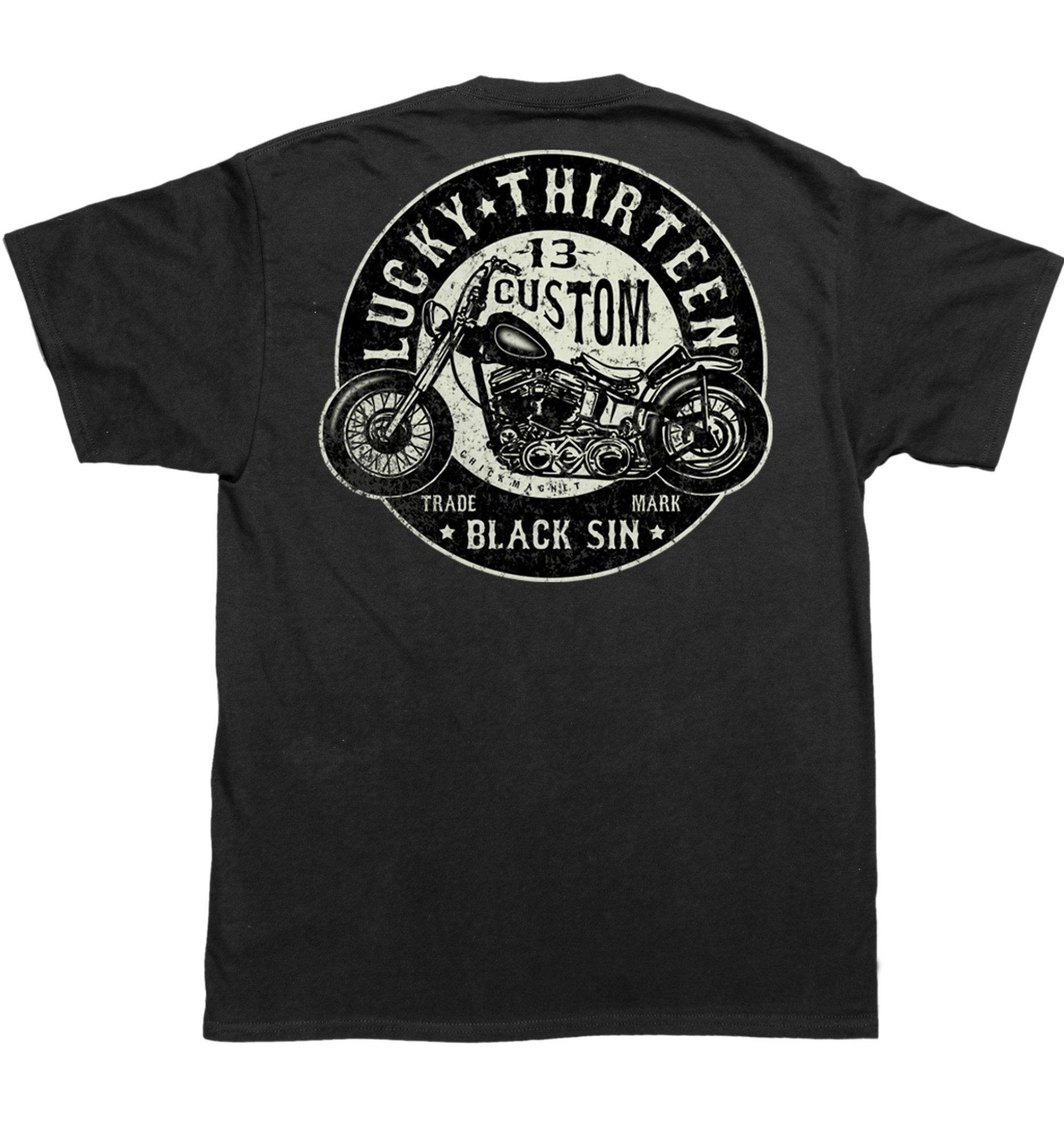 Black Sin Mens Short Sleeve Tee Shirt By Lucky 13 Black – Lucky13apparel