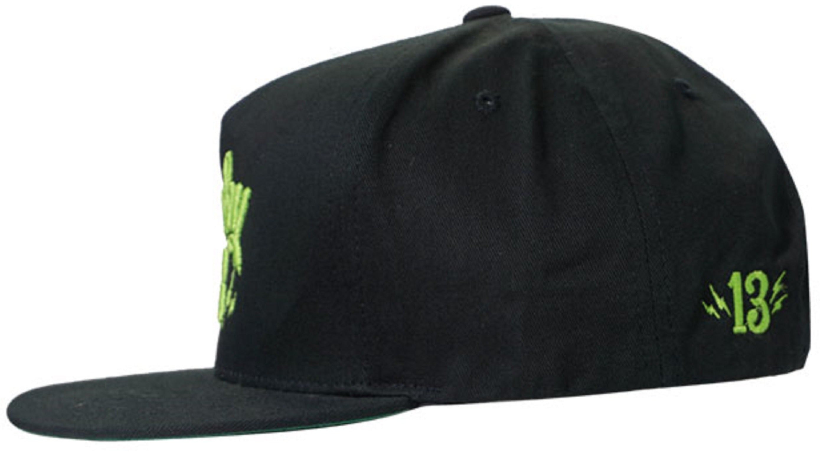 The “Shocker” Snapback Hat by Lucky 13 Black/Fluorescent Green ...