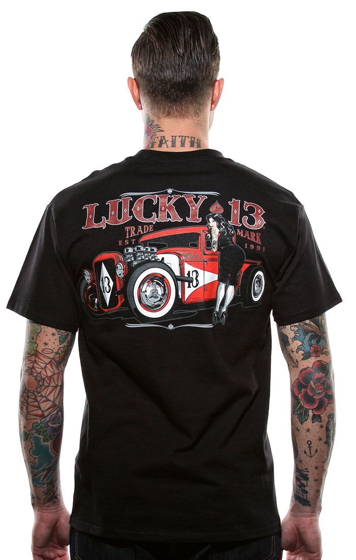 Adrian Mens Short Sleeve Tee Shirt By Lucky 13 Black – Lucky13apparel