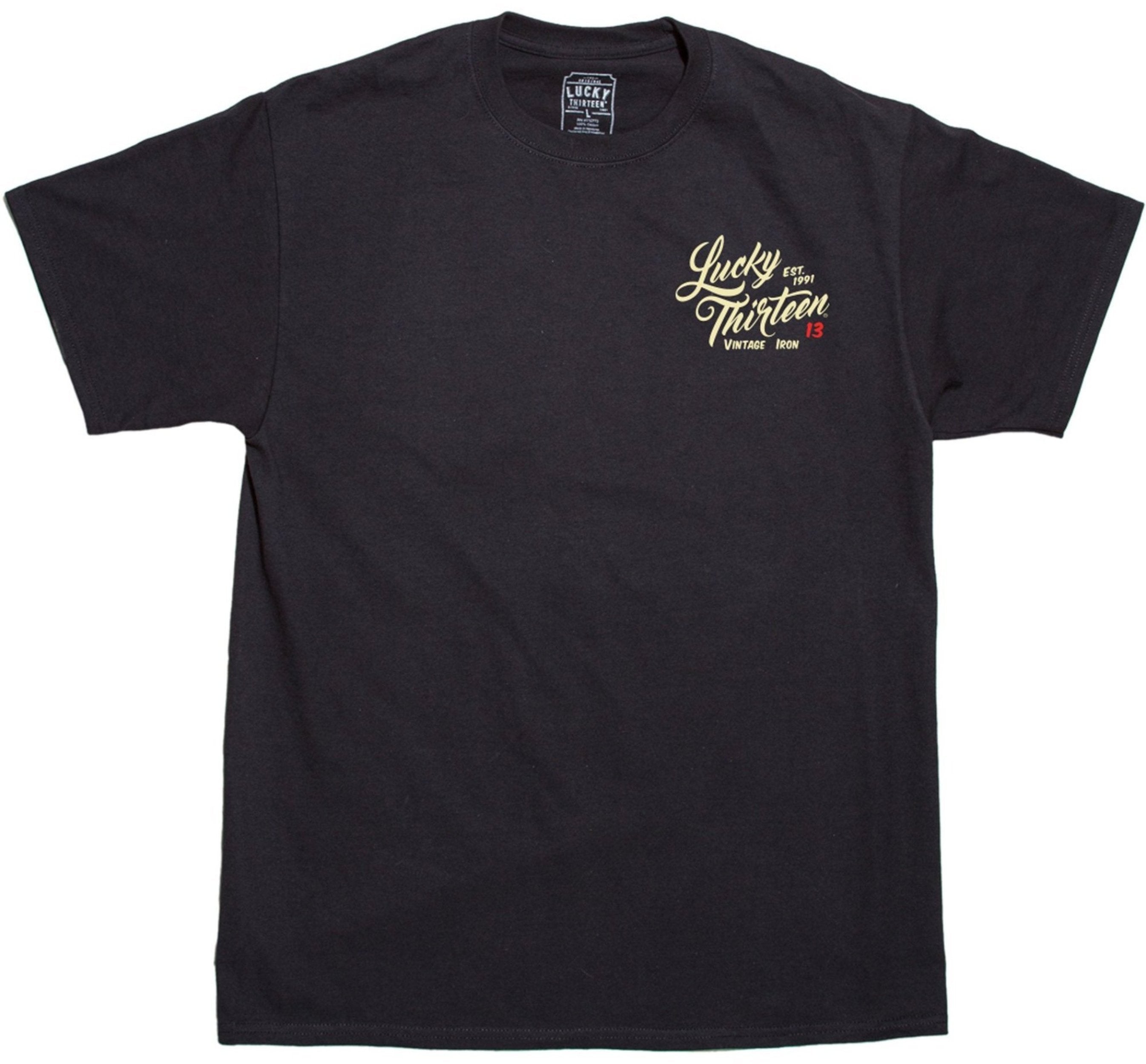 VINTAGE IRON Mens Short Sleeve Tee Shirt By Lucky 13 Black – Lucky13apparel