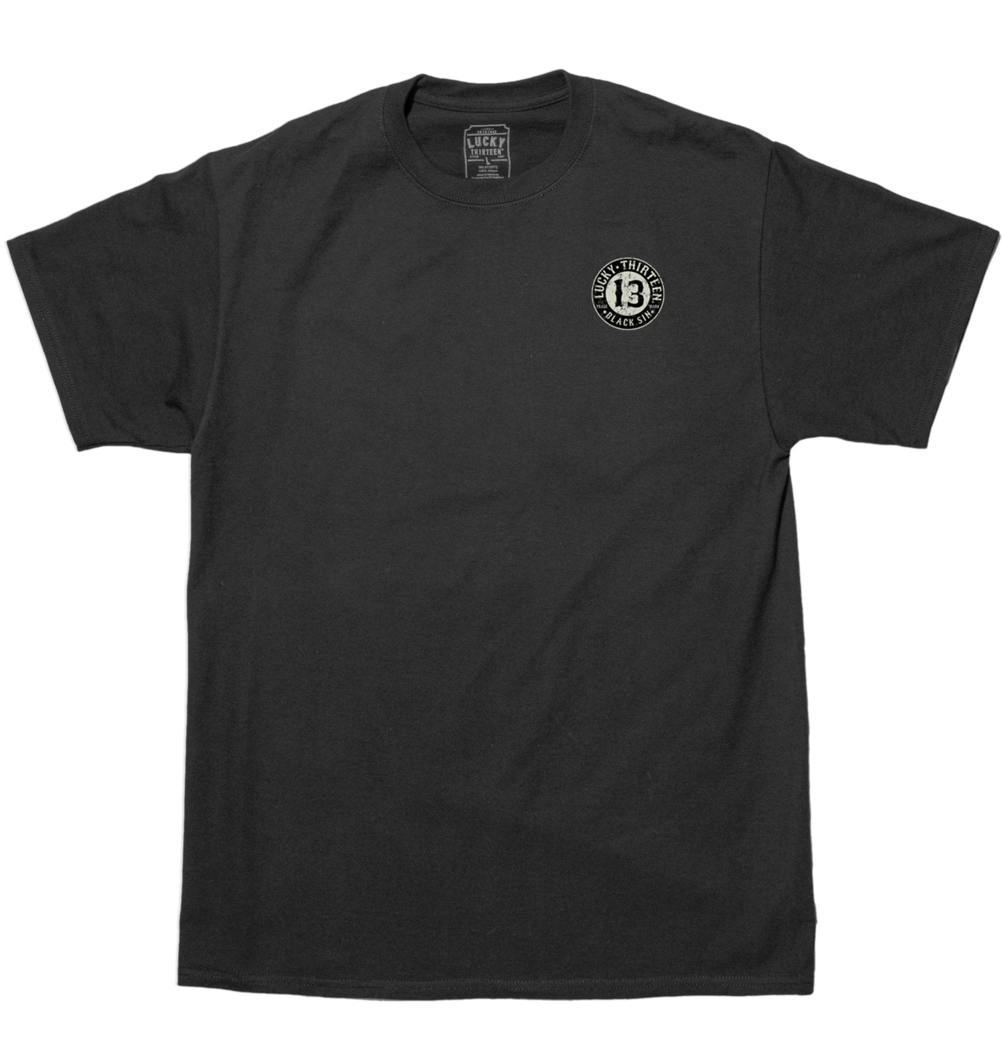 Black Sin Mens Short Sleeve Tee Shirt By Lucky 13 Black – Lucky13apparel