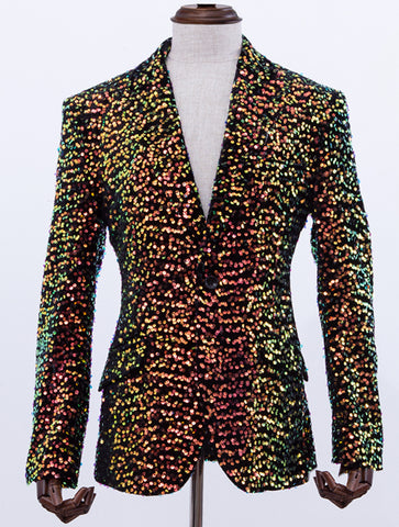 black sequin blazer for men