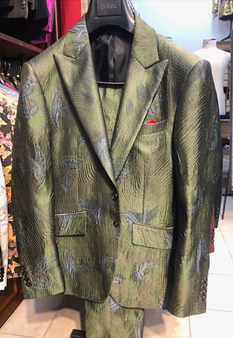 paisley blazer green, Angelino