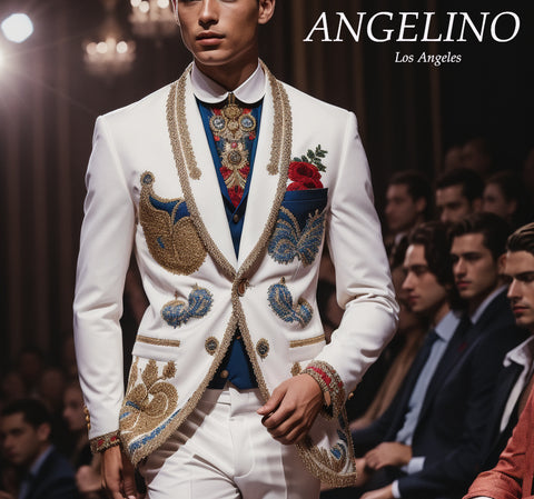 Mens Blazer paisly embroidery, Angelino
