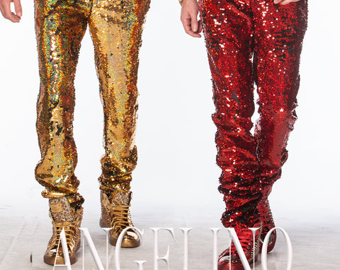 mens sequin pants, Angelino