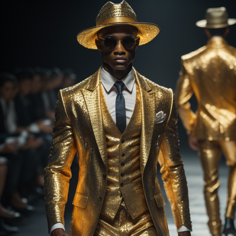 Mens sparkly suit, gold color, Angelino