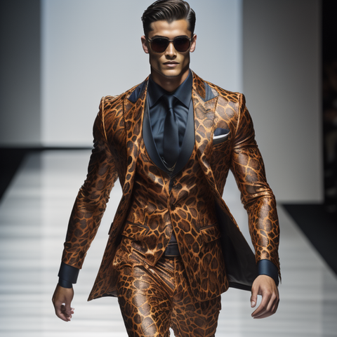 modern suits men animal print, Angelino