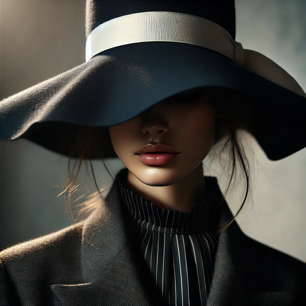 wide brims black hat, Angelino