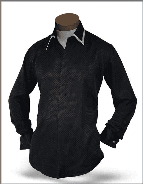 Mens Silk Shirts, Black Shirt, Fashion Dress Shirt., Prom Shirts