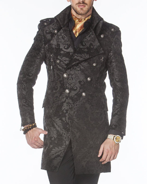 Men's Fashion Jacket - Majesty1 Black/Black - Stylish - Coat - Long ...