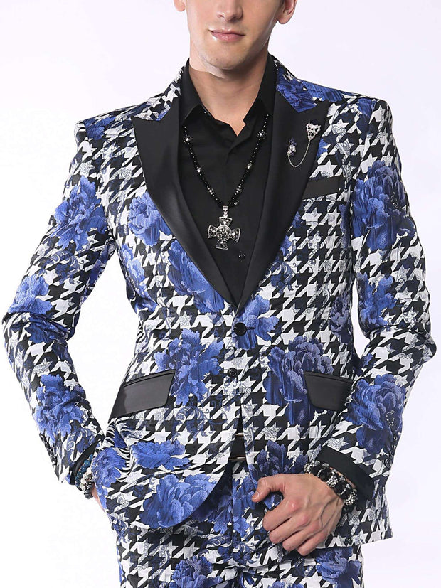 Fashion Blazer for Men, Hounds Flower Blue - Prom - 2020 - Fashion ...