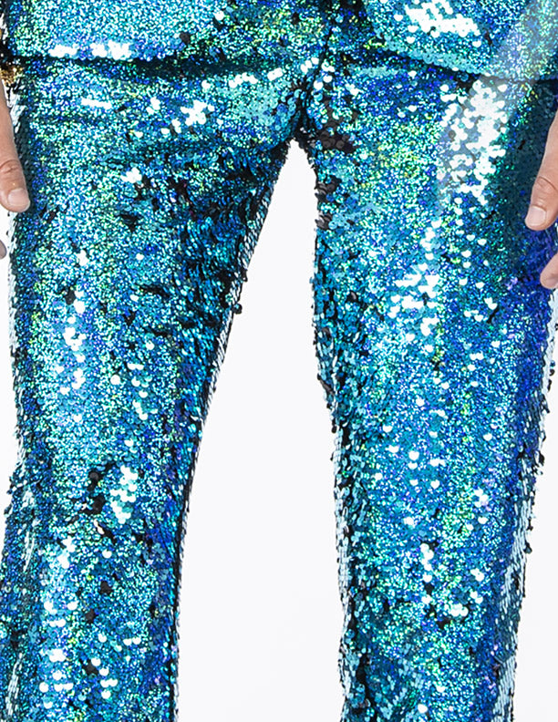 sequin pants teal1 - ANGELINO