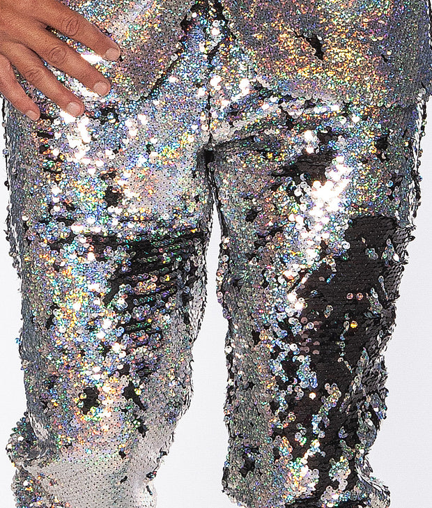 Sequin Pants, Silver