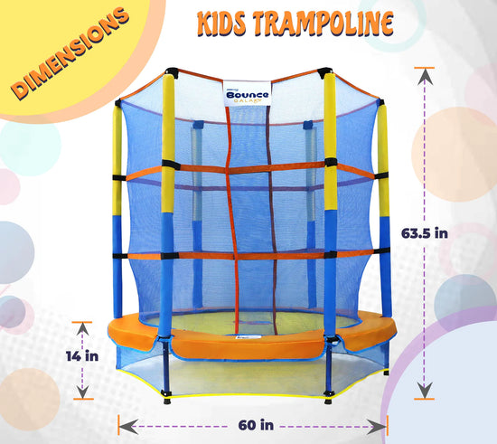 Upper Bounce 55 Kid-Friendly Trampoline & Enclosure Set equipped