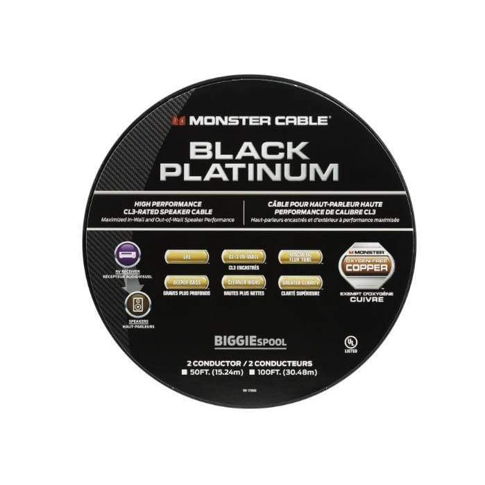 Black Platinum Clear Jacket Speaker Cable Cl Rated Monster Xp Monster Store