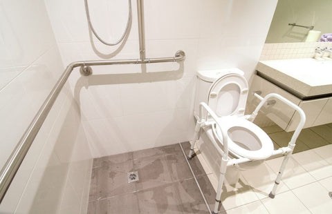 bathroom grab rails and toilet seat frame aged care equipment