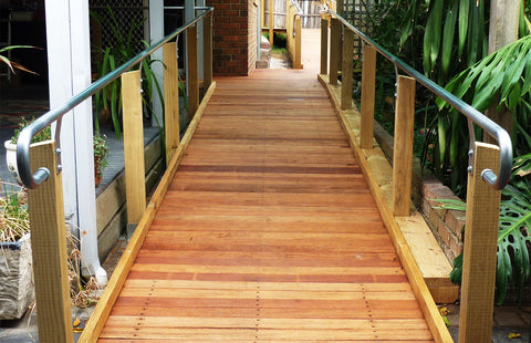 timber wheelchair access ramp