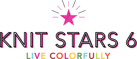 A colourful graphic of the Knit Stars Season 6 logo with the sub heading "Live Colourfully" underneath.