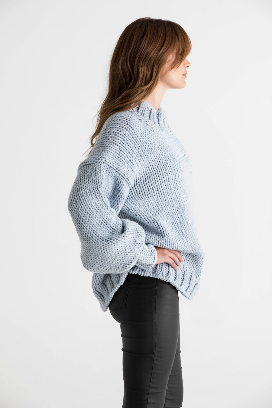 Side view Of Corrie Crew Neck Sweater