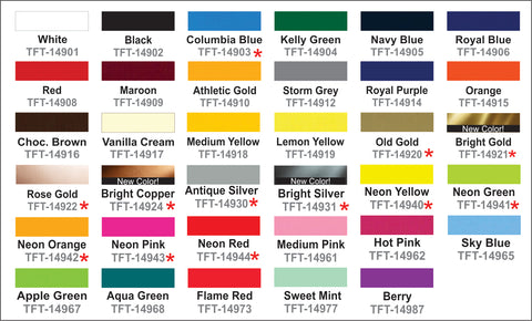ThermoFlex Turbo And Turbo Birghts HTV Color Chart And PDF Instruction ...