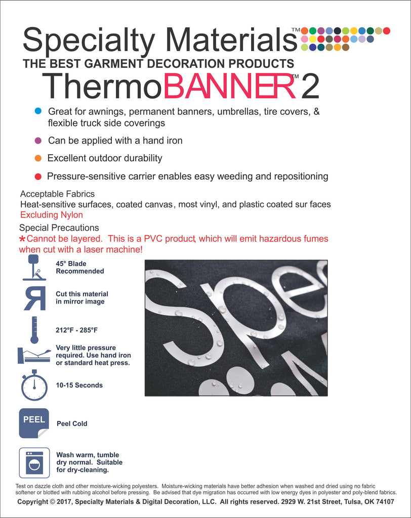 Black ThermoBANNER2 HTV Heat Transfer Vinyl - Polyester Backing