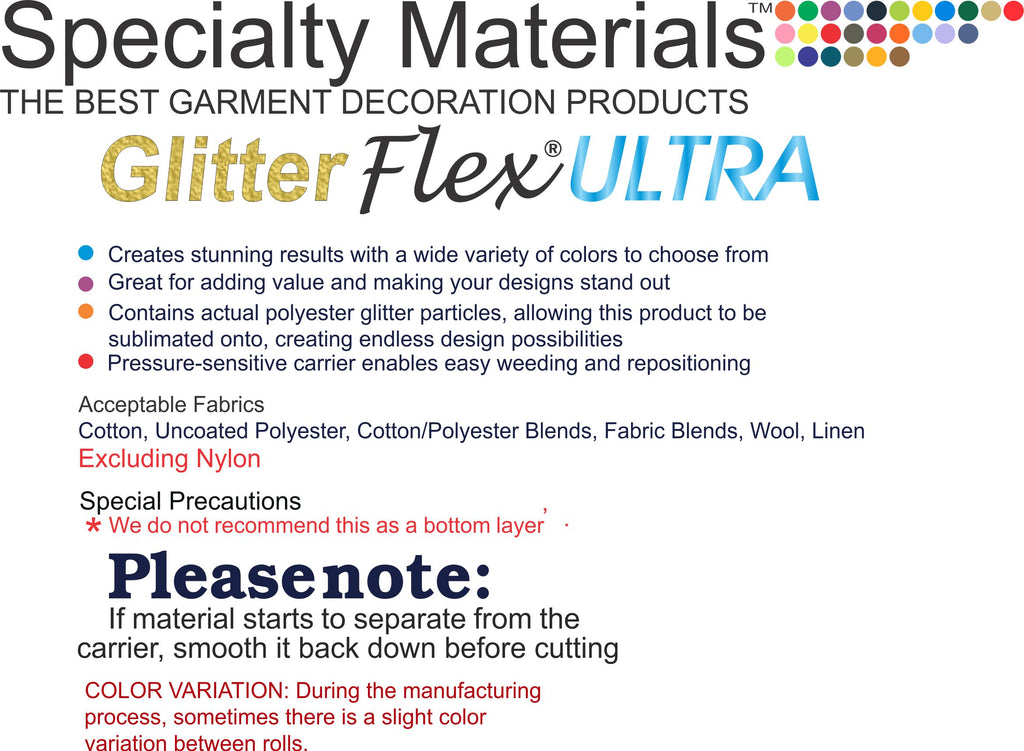 GlitterFlex Ultra Neon Rainbow Aqua Silver Glitter HTV –