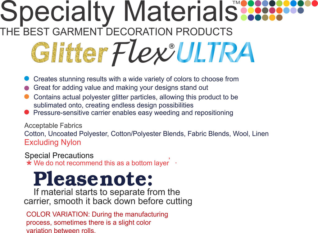 Ultra Flex Shimmer Silver 20” wide Heat TRANSFER Vinyl for T-Shirt