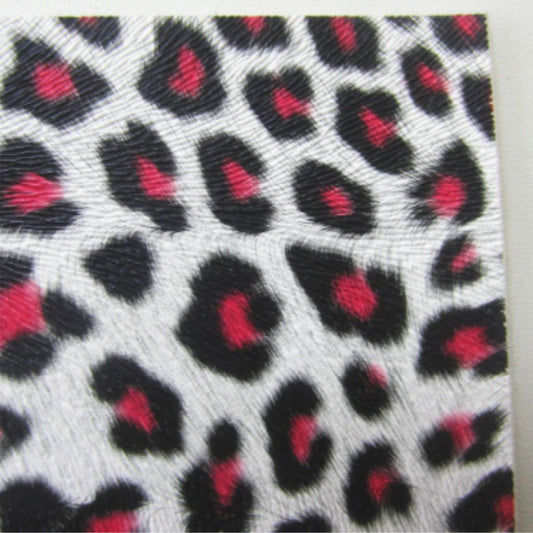 Faux Leather Glitter Leopard Purple Fabric Synthetic 11.75in x 12in Sheets