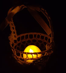 illuminated egg in a basket for Easter